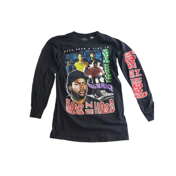 Boyz in the hood Y2K Streetwear long sleeve t-shirt Black size small Grunge - Picture 1 of 10